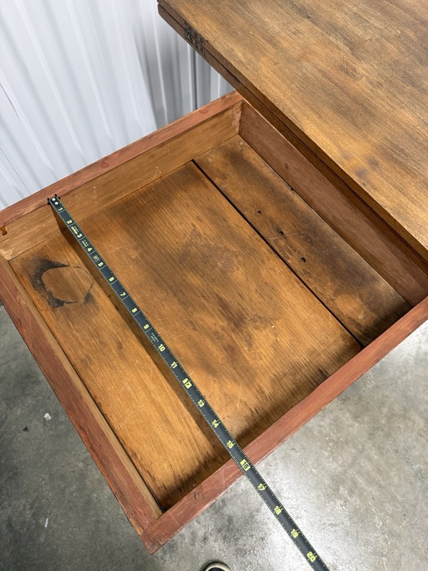 Vintage Mid Century Table With Swivel Top And Storage On Wheels gallery