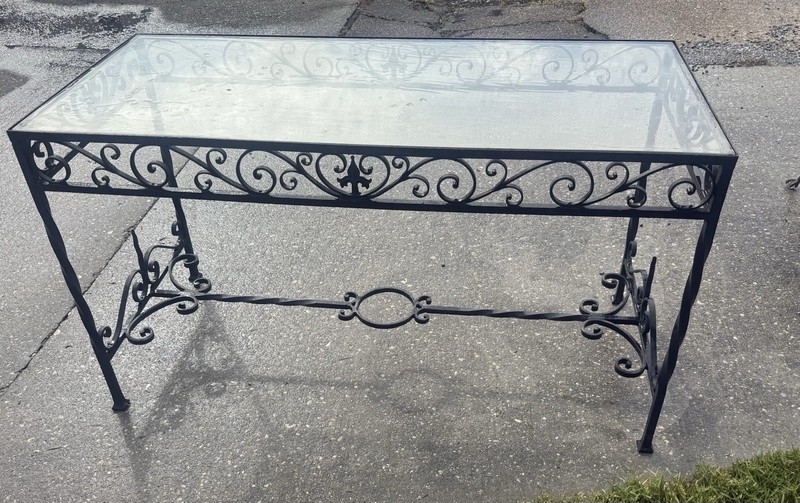 French Iron Console Table Hand Fabricated Antique One Of A Kind Europe Rare