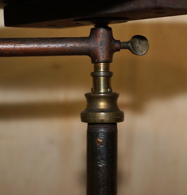 FULLY ADJUSTABLE ANTIQUE VICTORIAN LEVESON & SON'S METAL READING MUSIC TABLE gallery