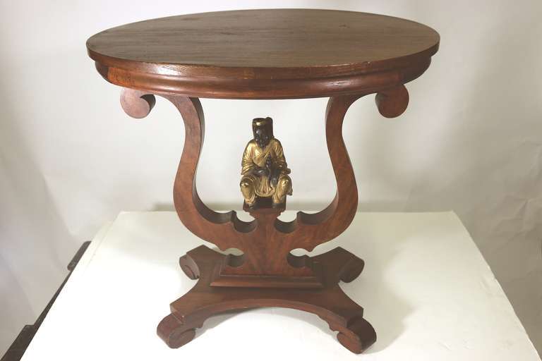 19th Century Victorian Table Displaying a Bronze Sculpture Japanese Fisherman gallery