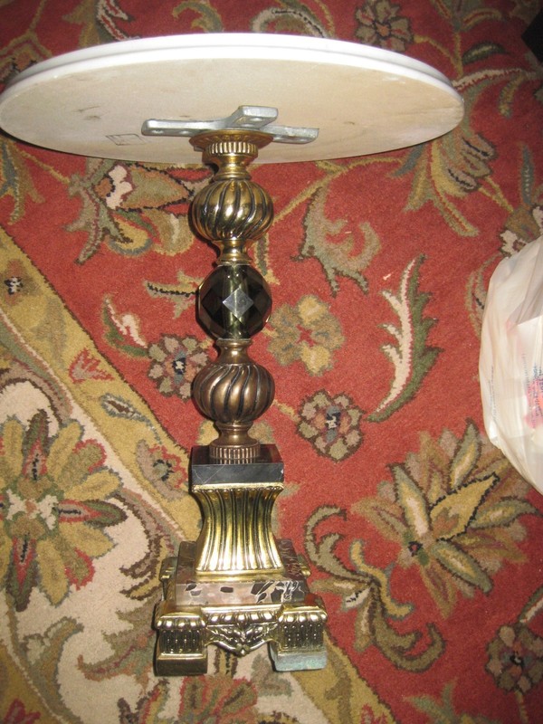 Antique ROUND Marble Top FINE MARBLE BASE HANDMADE IN ITALY