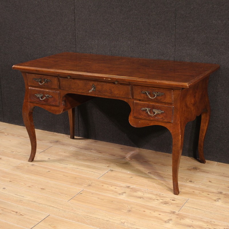 Writing desk Italian furniture in wood antique style Louis XV 20th century