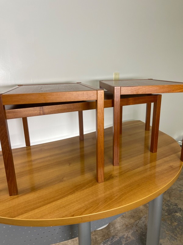 Mid Century Teak Wood Coffee Table and End Tables Stamp Denmark