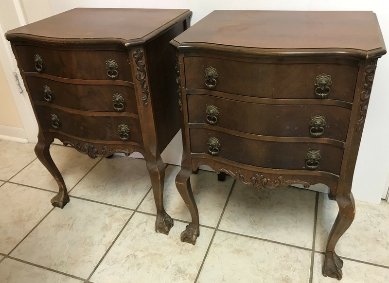 Pair of Gibbard M-215 Chippendale Commode Accent Tables
