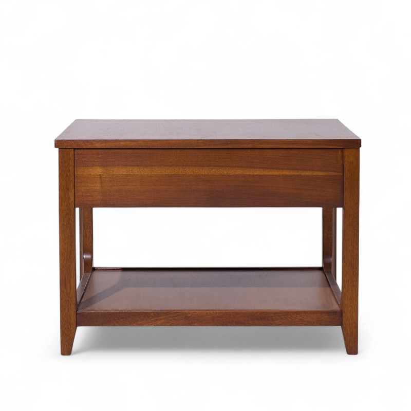 Broyhill Brasilia Mid Century Walnut and Brass Side End Tables - Pair gallery