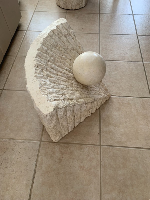 Vintage Postmodern Tessellated Stone Geometric Coffee Table gallery