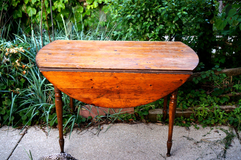 Beautiful Antique Cherry Wood Drop Leaf Table gallery