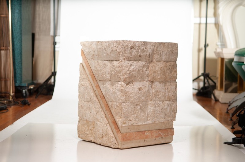 1980’s PostModern Tessellated Mactan Table Stone Magnussen Ponte plant Pink gallery