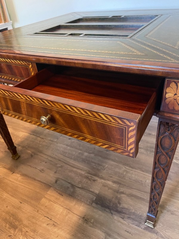 PRICE REDUCTION !Vintage Maitland Smith Games table and 4 matching chairs gallery