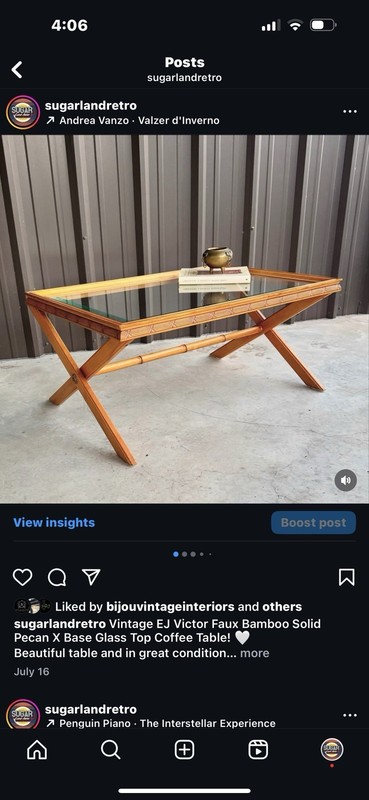 Vintage Boho Bamboo Dining Table Base gallery
