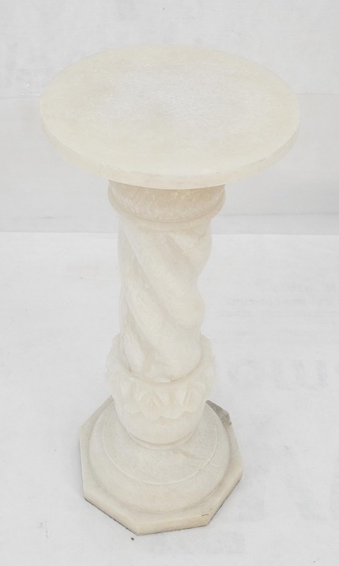Carved Marble or Alabaster "Twisted Rope" 30" Tall Pedestal Stand MINT gallery