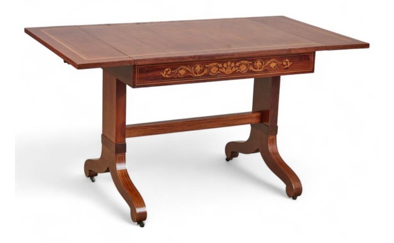 Danish Neoclassical Inlaid Table 39” X 38” X 28” LA SD Pick Up