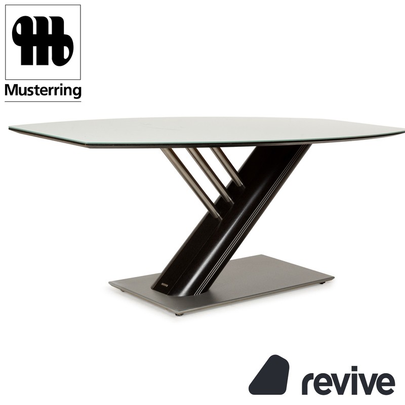 Musterring Rosario Dining Table Wood Glas Brown Dark Brown Silver 76 13/16x29