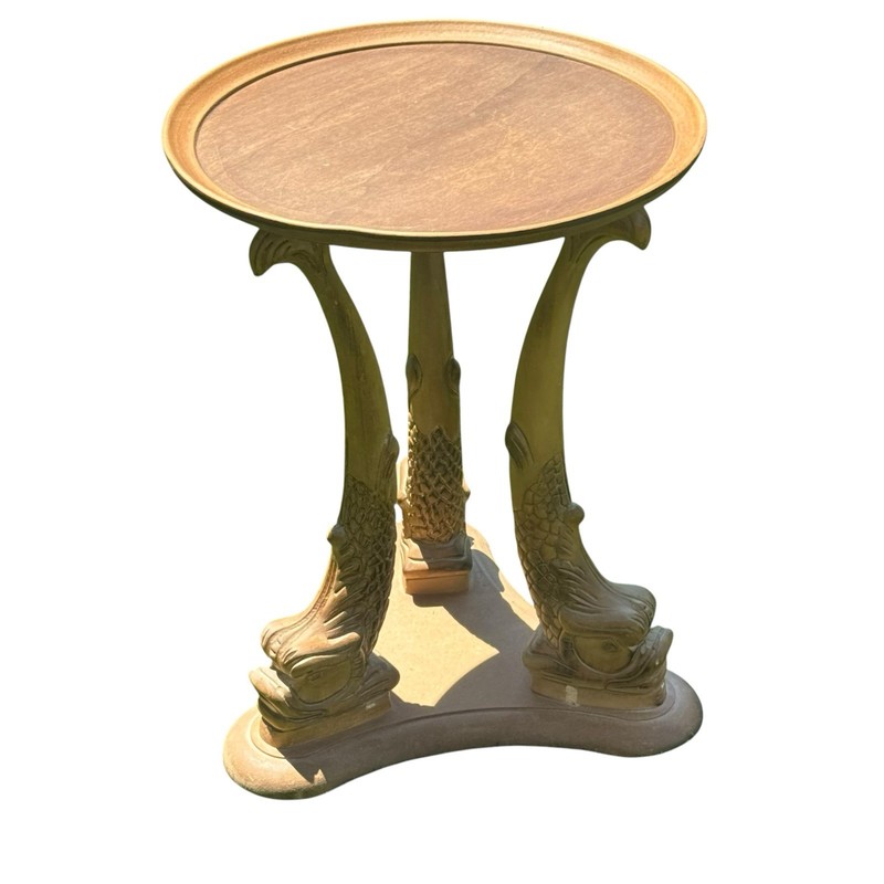 Vintage Italian Dolphin Fish Side Table Hollywood Regency Coastal Accent gallery