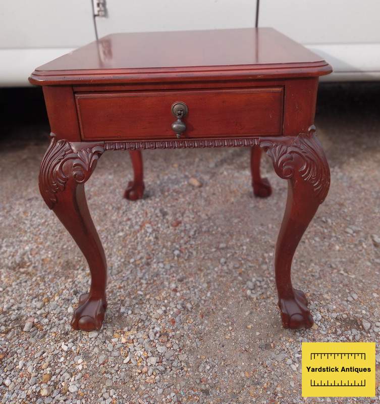 Mid Century Carved Cherry End Table by Superior / Side Table (ET71)