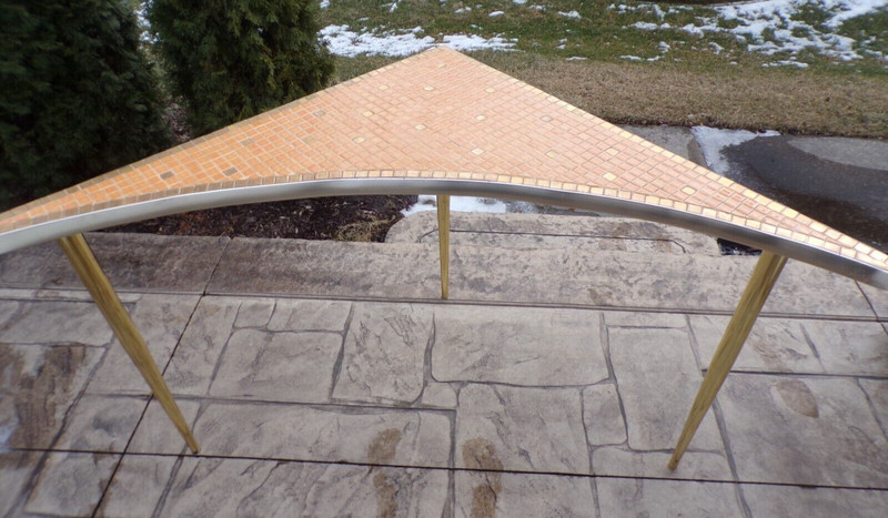 Vintage Mid Century Modern Mosaic Tile Boomerang Corner Table gallery