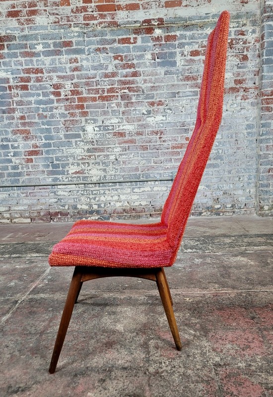 Adrian Pearsell 1960s Midcentury High Back Chairs w/original fabric-Set of 4 gallery