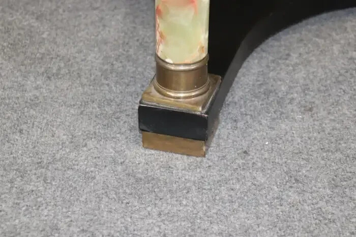 Italian Neoclassical Green Onyx and Mother of Pearl Inlaid Center Table gallery