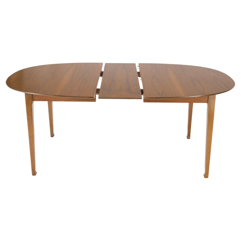 Oval Walnut Square Tapered Legs Mid Century Modern Dining Conference Table Mint gallery
