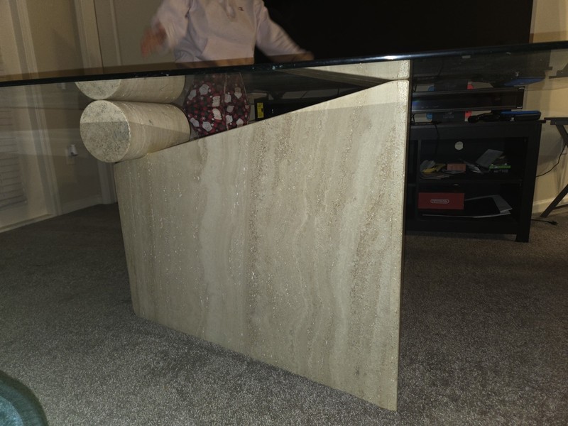 Roche Bobois Style Travertine Marble Console 1980s Italy - negotiable gallery