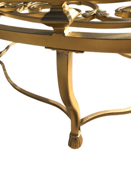 Rococo Style Gilt Patinated Wrought Iron Coffee Table gallery