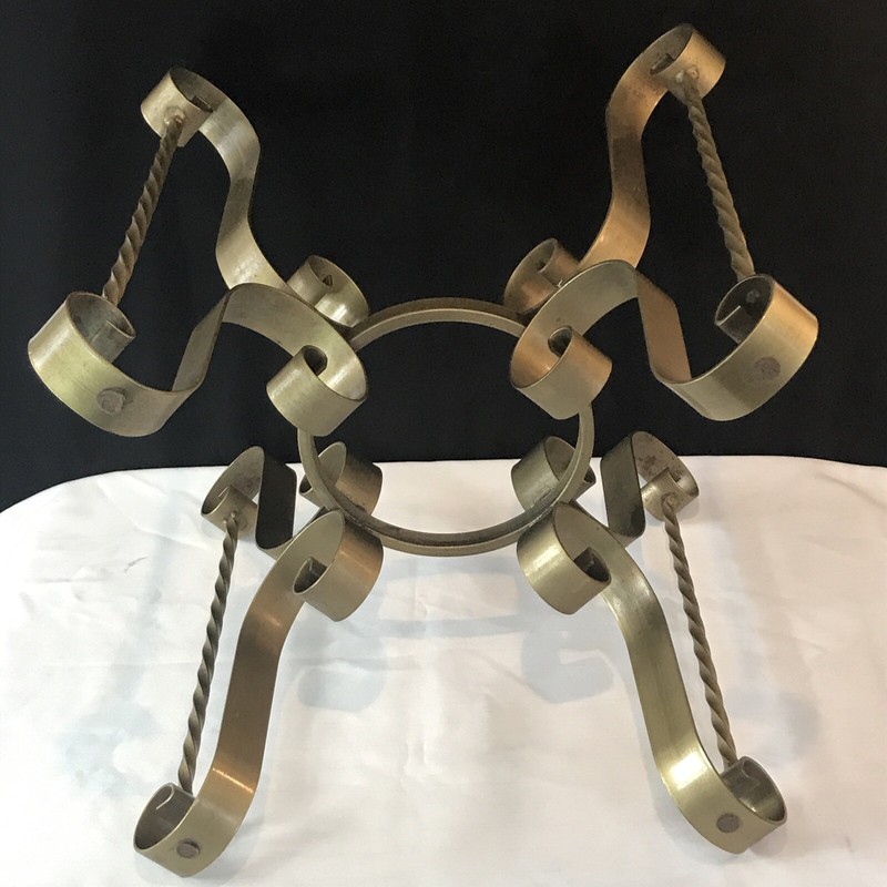 BASE ONLY: Vintage IRON Accent End Table Hollywood Regency Twist Scroll gallery