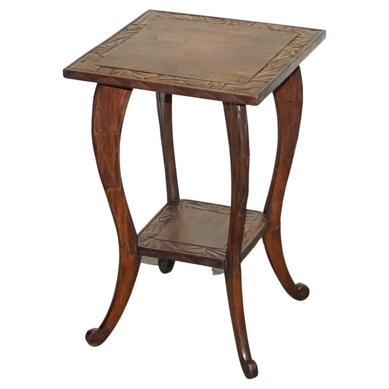 LIBERTY’S LONDON 1950’s HAND CARVED OCCASIONAL SIDE END LAMP WINE TABLE