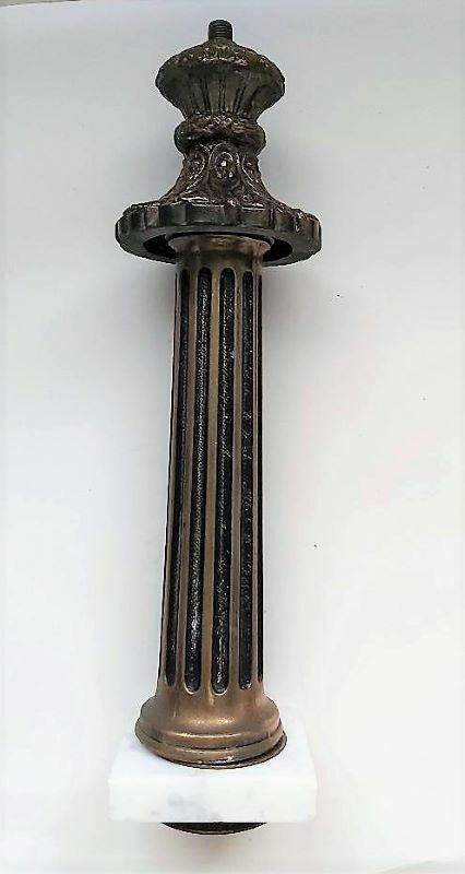 Set 3:Parts Italian Marble Coffee Table:Marble Base Bronze Post w/Decorative Top