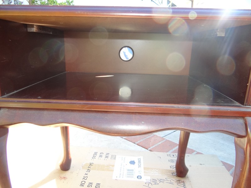 Vintage '90s The BOMBAY Company Wooden Plant Pedestal Stand Printer Table gallery