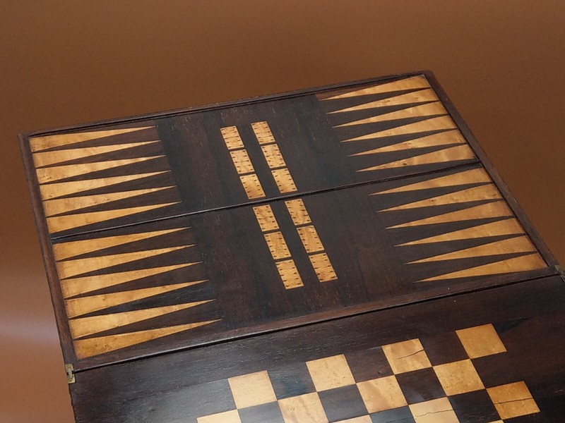 Antique Game Table Chess, Backgammon, Cribbage gallery