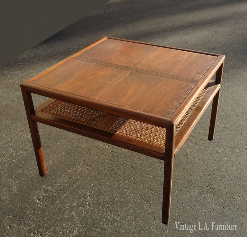 Vintage Baker Two Tier Cane End Table Side Table