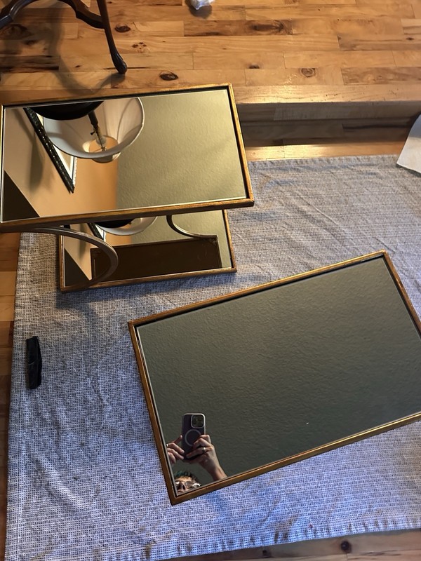 1970s Vintage Mirrored Coffee Table End Table Set gallery