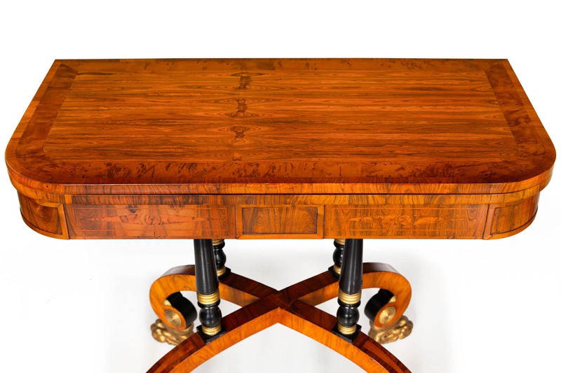 Fine Rare Pair of 19th Century English Antique Rosewood Games Tables gallery