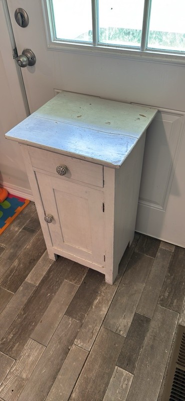 1950’s German Antique Side Table with Drawer and Cabinet Very Good Condition gallery