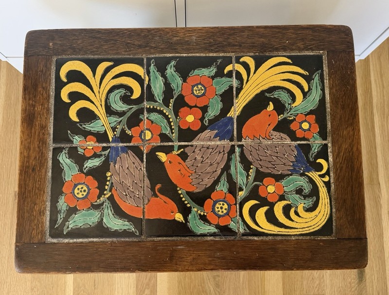 VINTAGE RARE – BIRDS CALIFORNIA TILE TABLE – 1920s D&M TAYLOR MONTEREY