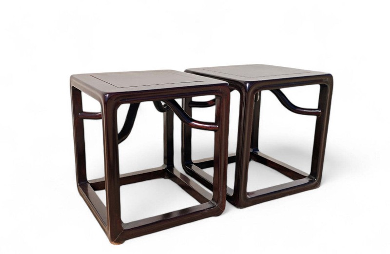 Pair Handcrafted Square Asian Tables gallery