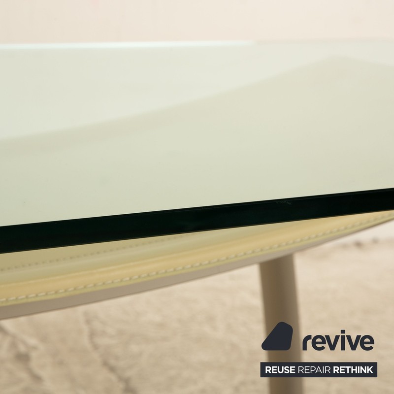 Frag Glass Dining Table Dining Room Silver Cream Leather gallery