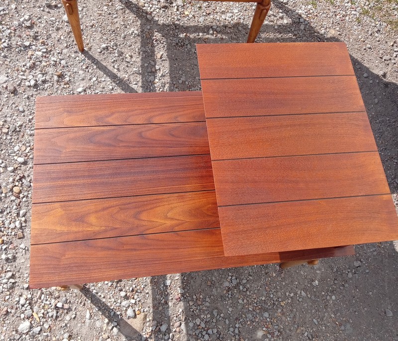 Pair of Mid Century Walnut Step End Tables / Side Tables by Lane (SET-8) gallery