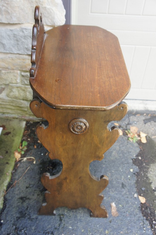 Vintage Arts & Crafts Hand-Crafted Style Wood Telephone Accent Parlor Table gallery