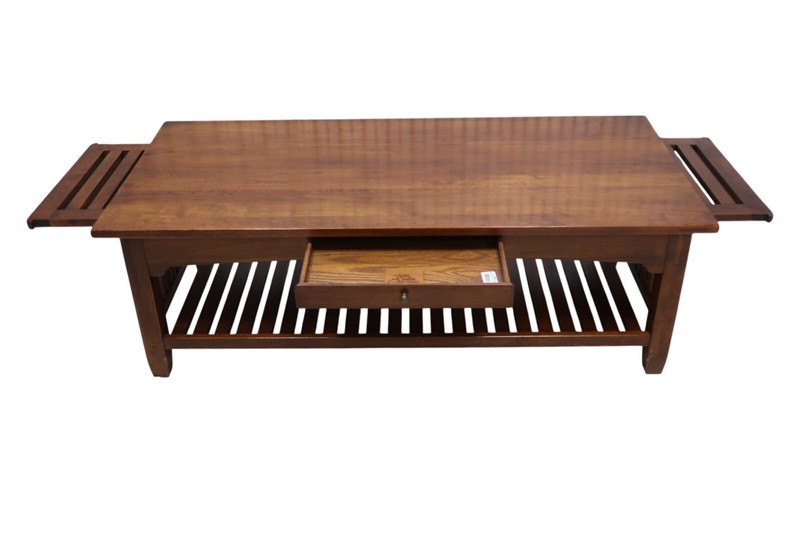 Bob Timberlake Arts & Crafts Cherry Coffee Table With 2 Pullout Shelf