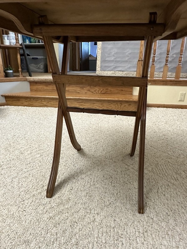 Antique Folding Card Table Tavern Scene Wood Game Table 1930s Vintage gallery