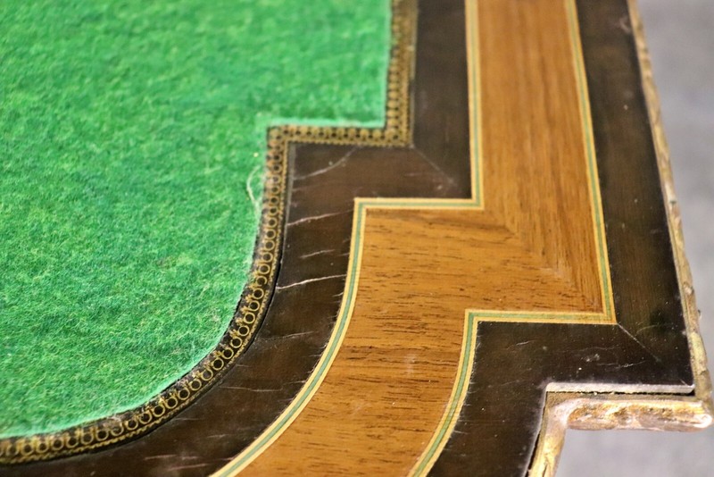 Superb Bronze Mounted Inlaid Walnut Ebonized French Games Table Circa 1870 gallery