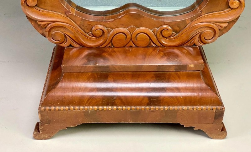 Antique Empire Marble Top Pier Table – Flame Mahogany, 1860s #22465 gallery