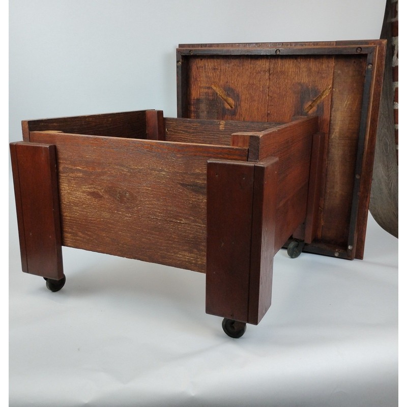Handmade Repurposed Conrey & Birely Top Oak Storage Chest Coffee Table w/Casters gallery