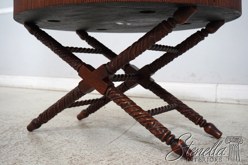 67028: Caribbean Style Carved Mahogany Tray Top Serving Table gallery
