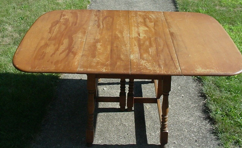 Antique Heywood Wakefield Drop Leaf Table Gate Leg Solid Maple OHIO pick up MCM gallery