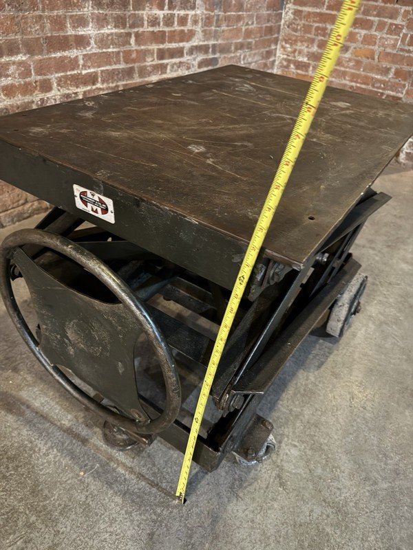VINTAGE INDUSTRIAL HI-LOW LIFT CART / PLATFORM TABLE gallery