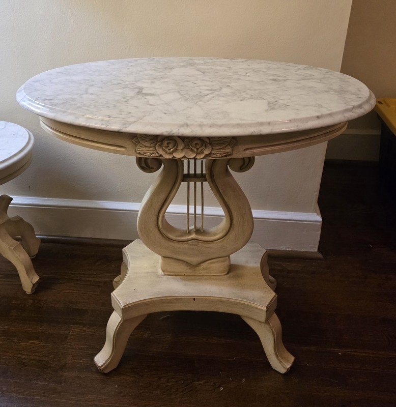 Carlton McLendon Oval Marble Top Table