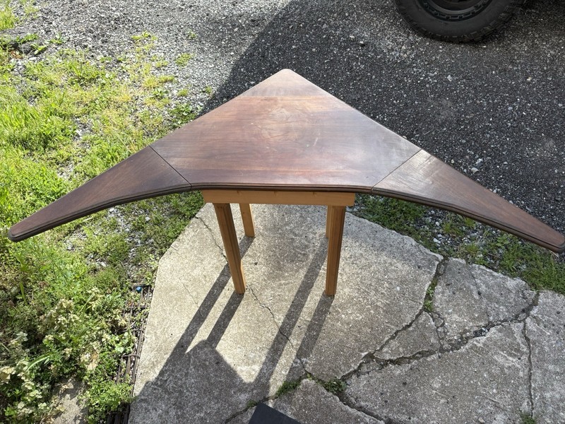 Vintage Mid Century Modern Corner Large Tall Filler Boomerang Table Triangle