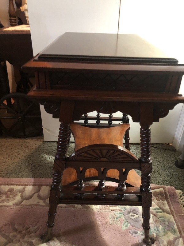 Antique Victorian Jacobean Revival Mahogany Side Table 1880’s - 1920’s gallery